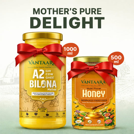 A2 Gir Cow Ghee 1000 Ml + Honey 500 Ml